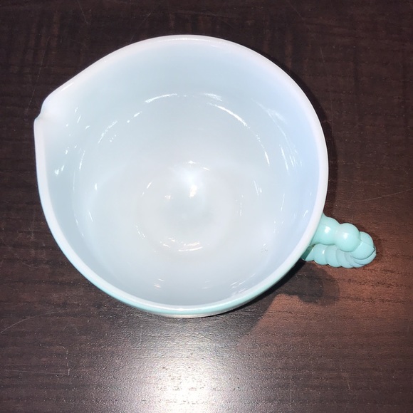 Hazel Atlas Blue Aqua Creamer Cup and Saucer Plate - Picture 6 of 7